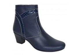 Ghetute dama din piele naturala, cu fermoar, bleumarin, MVS36BL